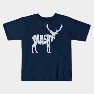 Moose, Alaska (white) Kids T-Shirt